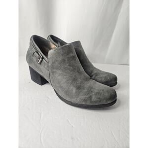 Soul By Naturalizer Campus Grey Leather Ankle Boots Women’s Size 10M Side Zip
